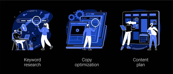 Profissional SEO serviços abstratos conceito vetor ilustrações. — Vetor de Stock