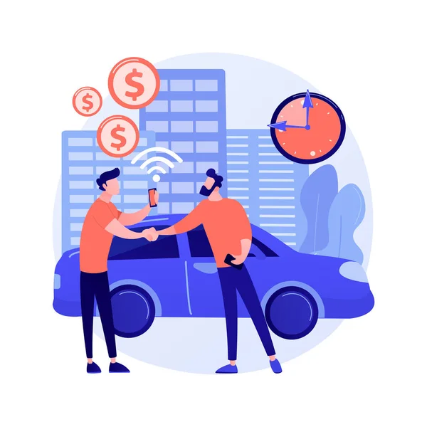 Carsharing-Service abstraktes Konzept Vektor Illustration. — Stockvektor