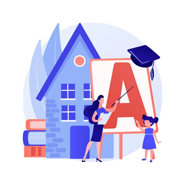 Home-school uw kinderen abstract concept vector illustratie. — Stockvector