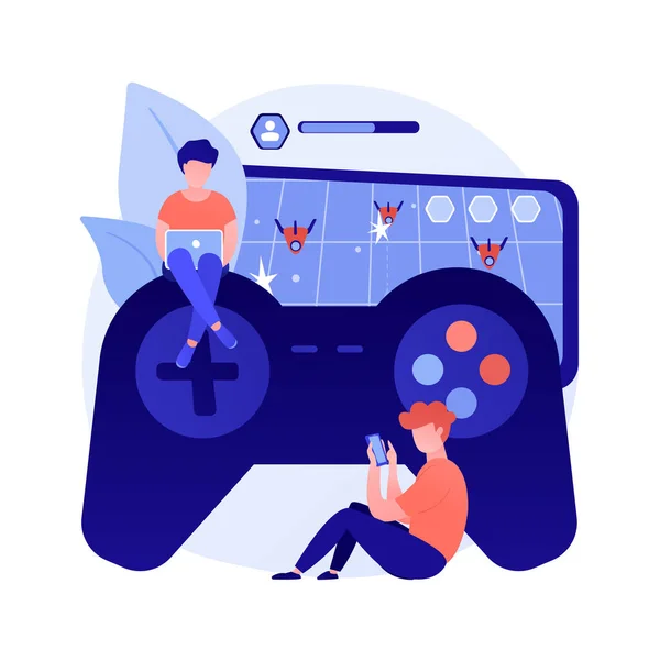 Gaming disorder abstract concept vector illustration. — Stock Vector