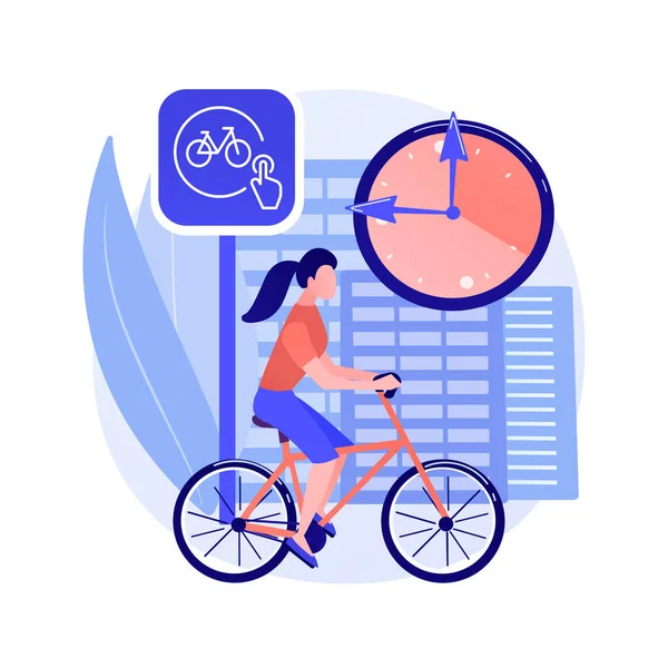 Bicicleta partilha conceito abstrato vetor ilustração. — Vetor de Stock