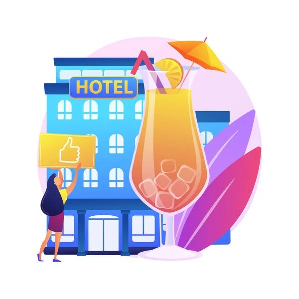 Hotel todo incluido concepto abstracto vector ilustración. — Vector de stock