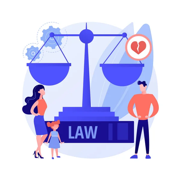 Matrimonial law abstract concept vector illustration. — Stock Vector