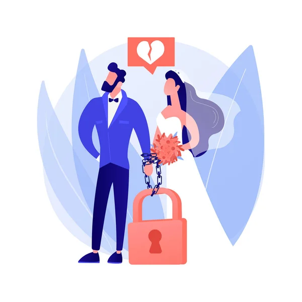 Gedwongen huwelijk abstract concept vector illustratie. — Stockvector