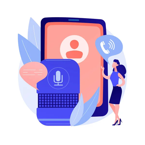 Hands-free phone calling abstract concept vector illustration. — Stock Vector