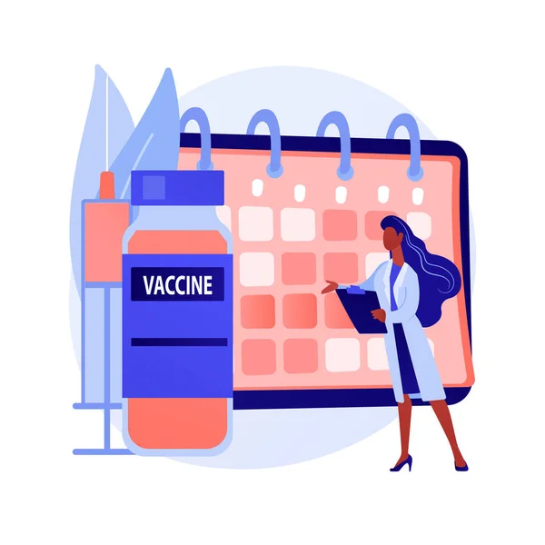 Immunization schedule abstract concept vector illustration. — Stock Vector