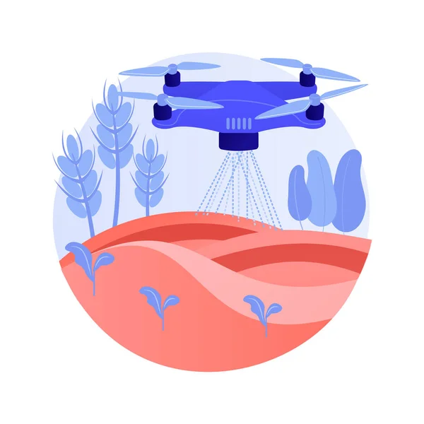 农业无人机使用抽象概念矢量图解. — 图库矢量图片