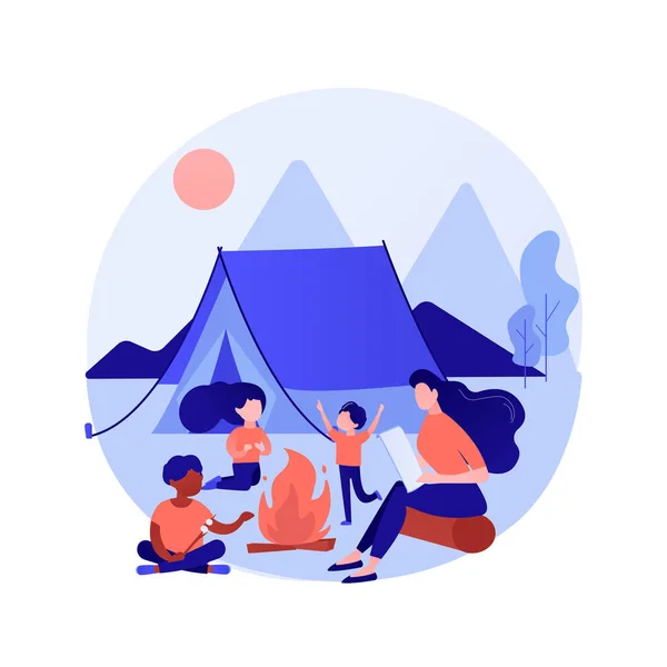 Campamento de verano para niños concepto abstracto vector ilustración. — Archivo Imágenes Vectoriales