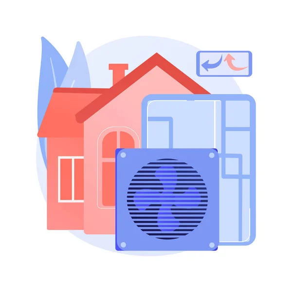 Ventilatiesysteem abstract concept vector illustratie. — Stockvector