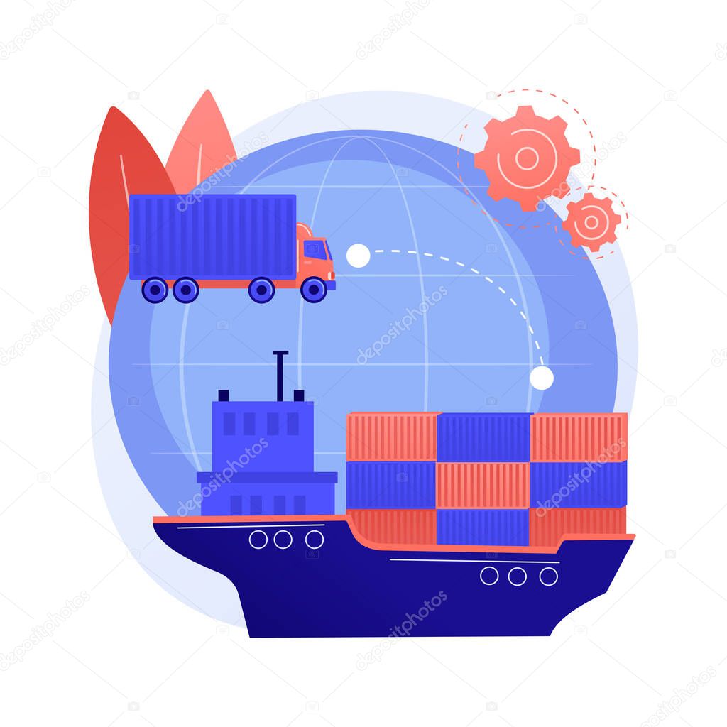 Container transportation abstract concept vector illustration.