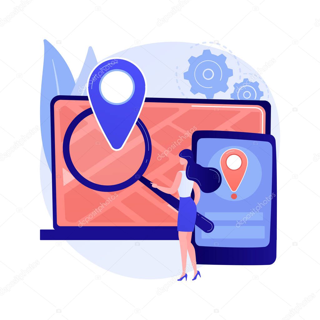 Cross-device tracking abstract concept vector illustration.