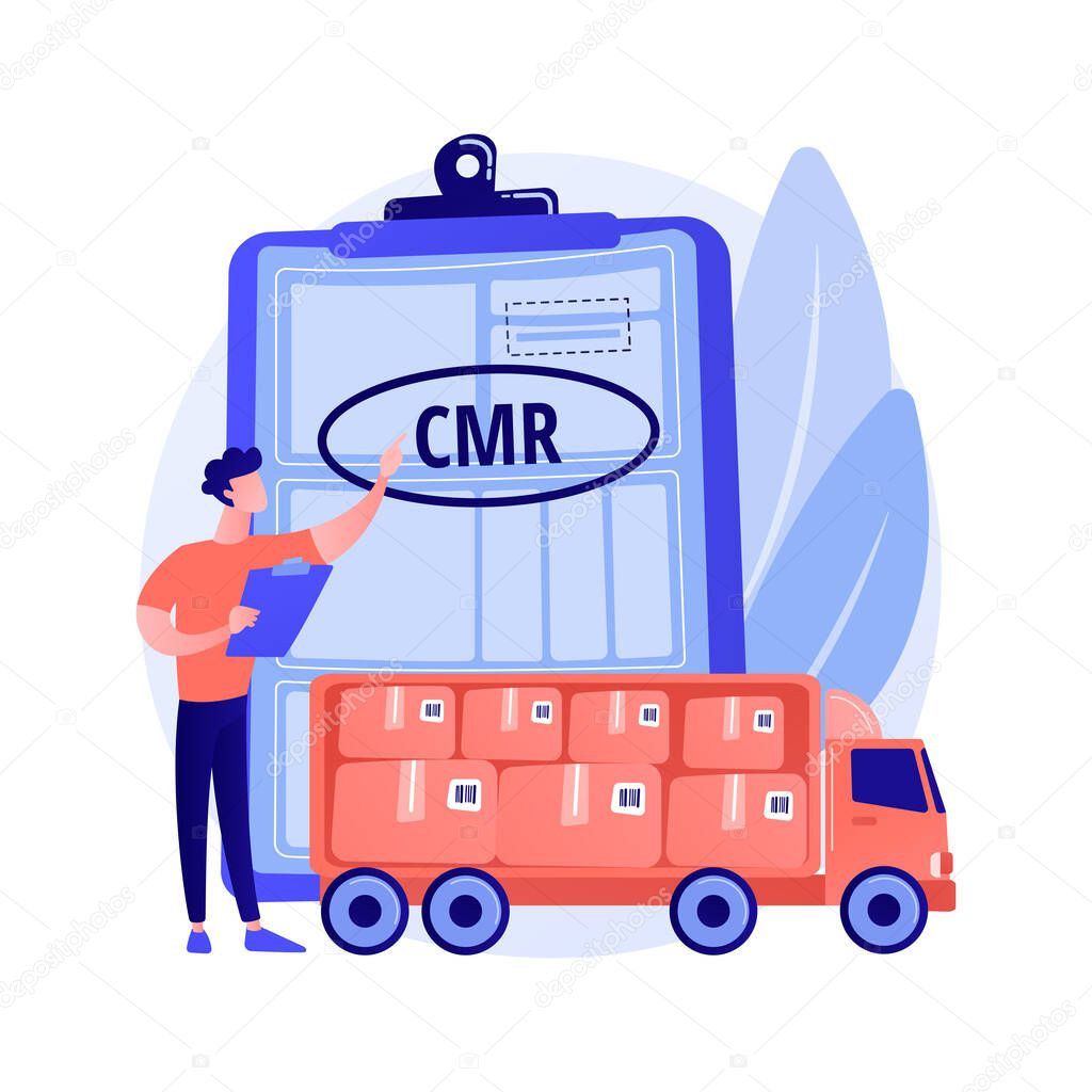 Road transport documents abstract concept vector illustration.