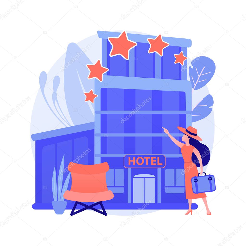 Design hotel abstract concept vector illustration.