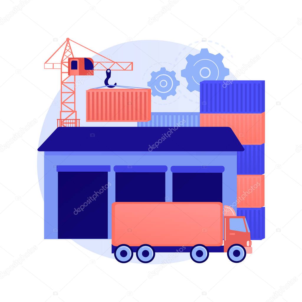Logistics hub abstract concept vector illustration.