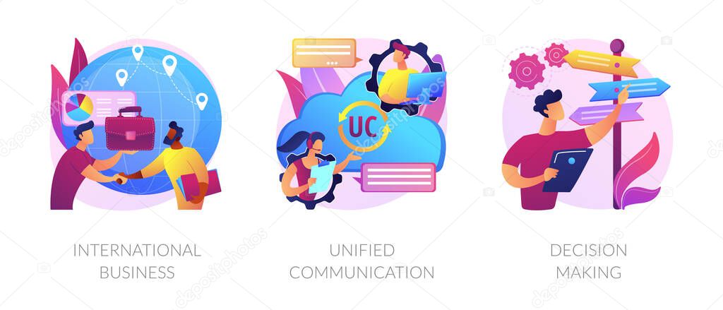 Business communication and collaboration vector concept metaphors.