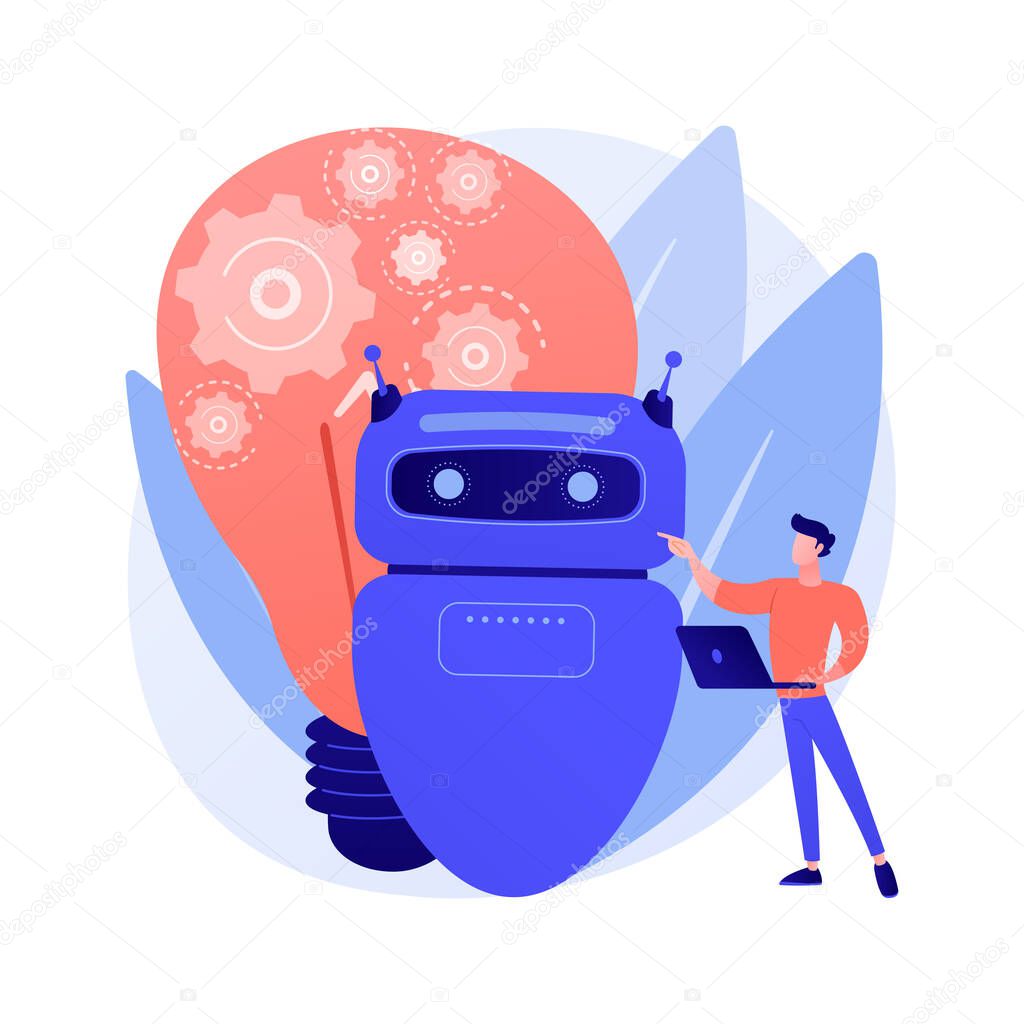 Augmented intelligence abstract concept vector illustration.
