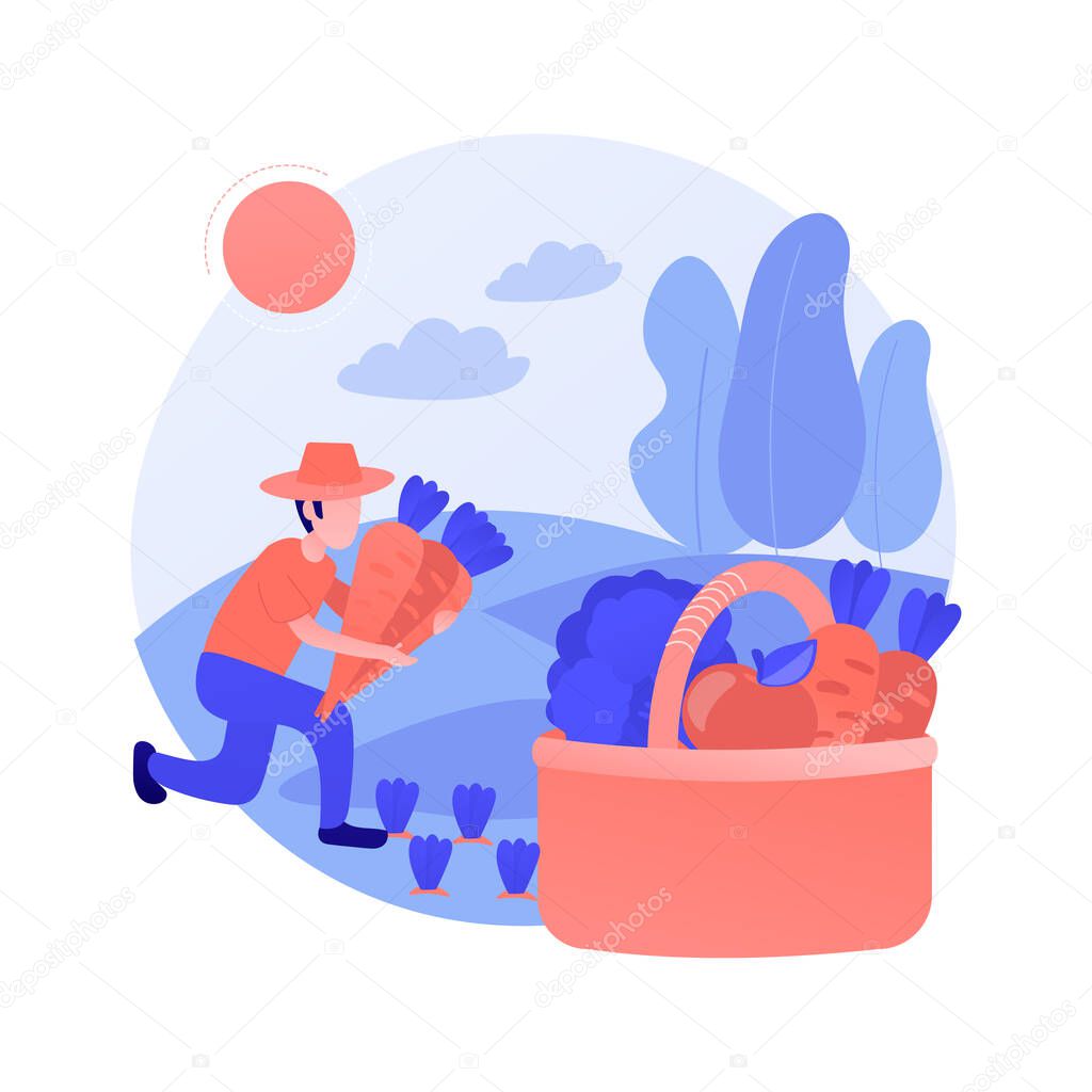 Harvesting abstract concept vector illustration.