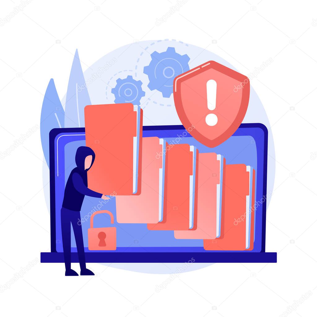 Data leakage abstract concept vector illustration.