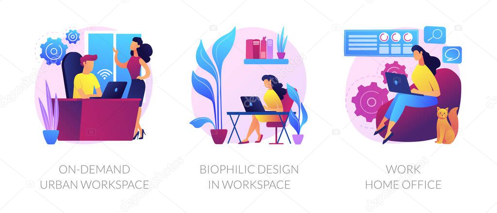 Workplace organization abstract concept vector illustrations.