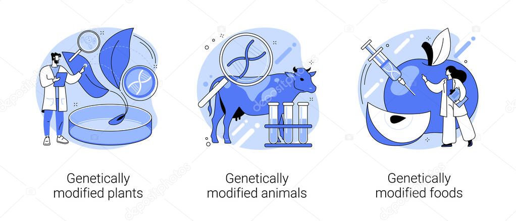 DNA engineering industry abstract concept vector illustrations.