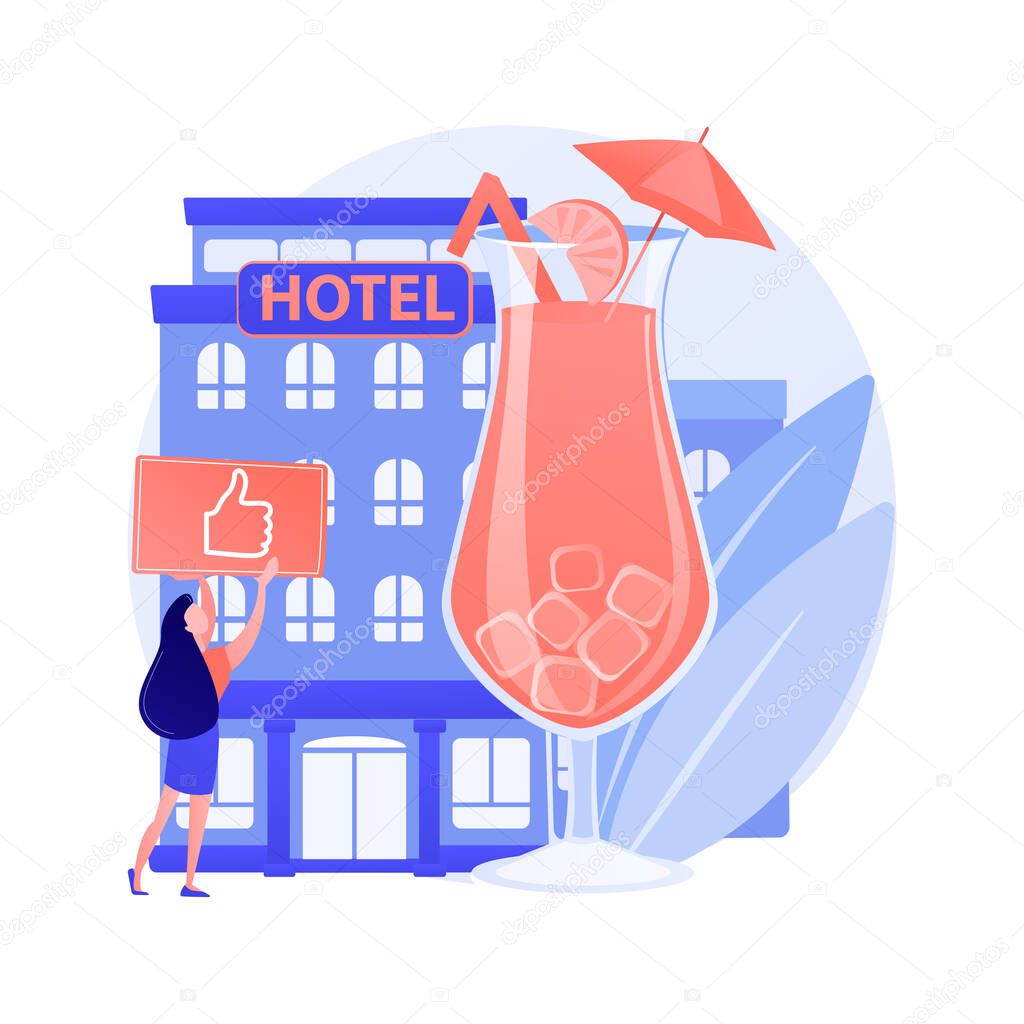 All-inclusive hotel abstract concept vector illustration.