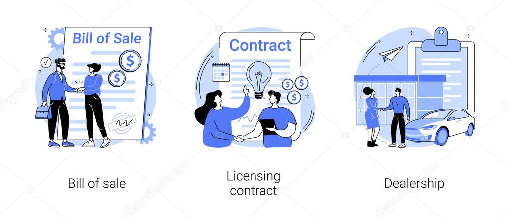 Business documents abstract concept vector illustrations.