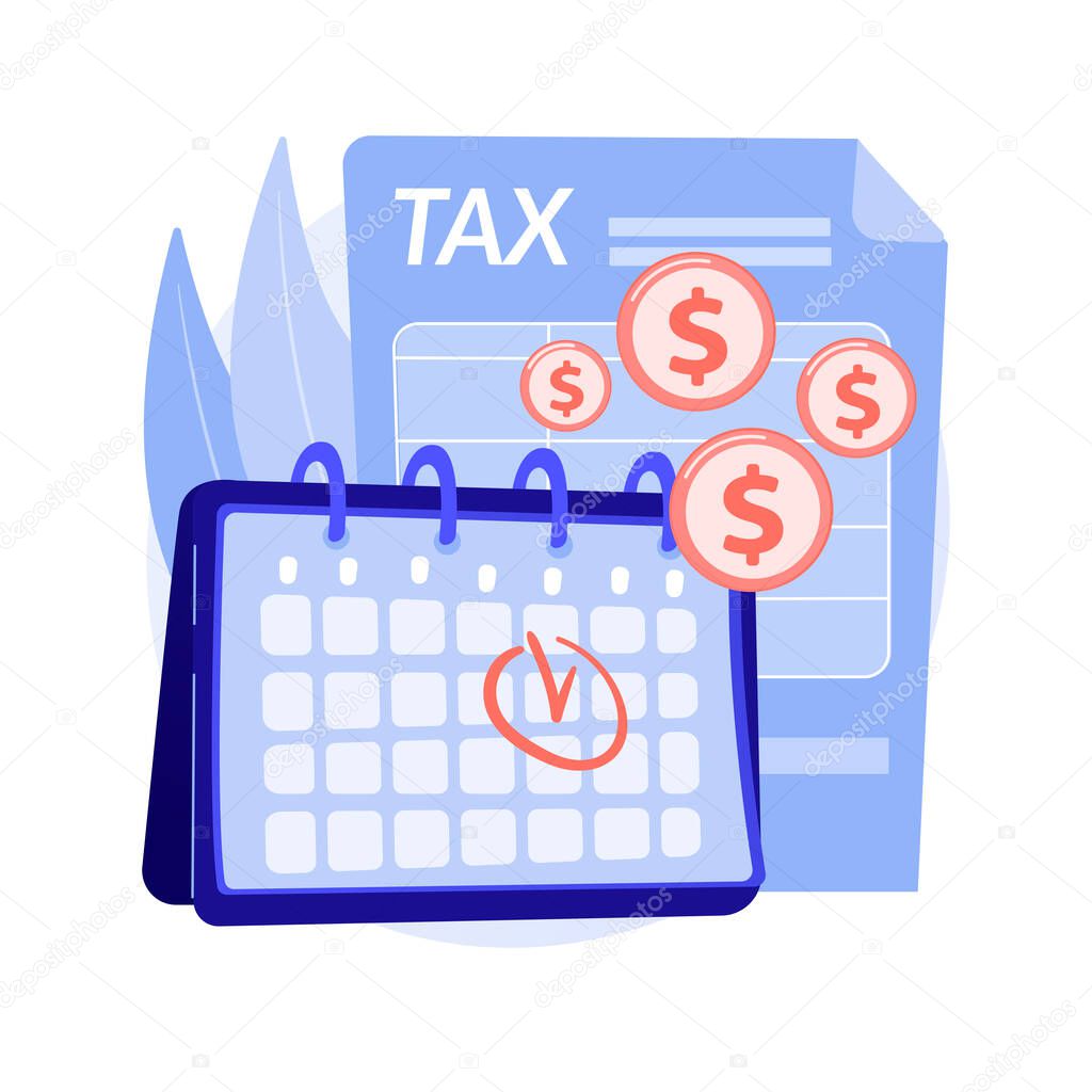 Tax payment deadline abstract concept vector illustration.