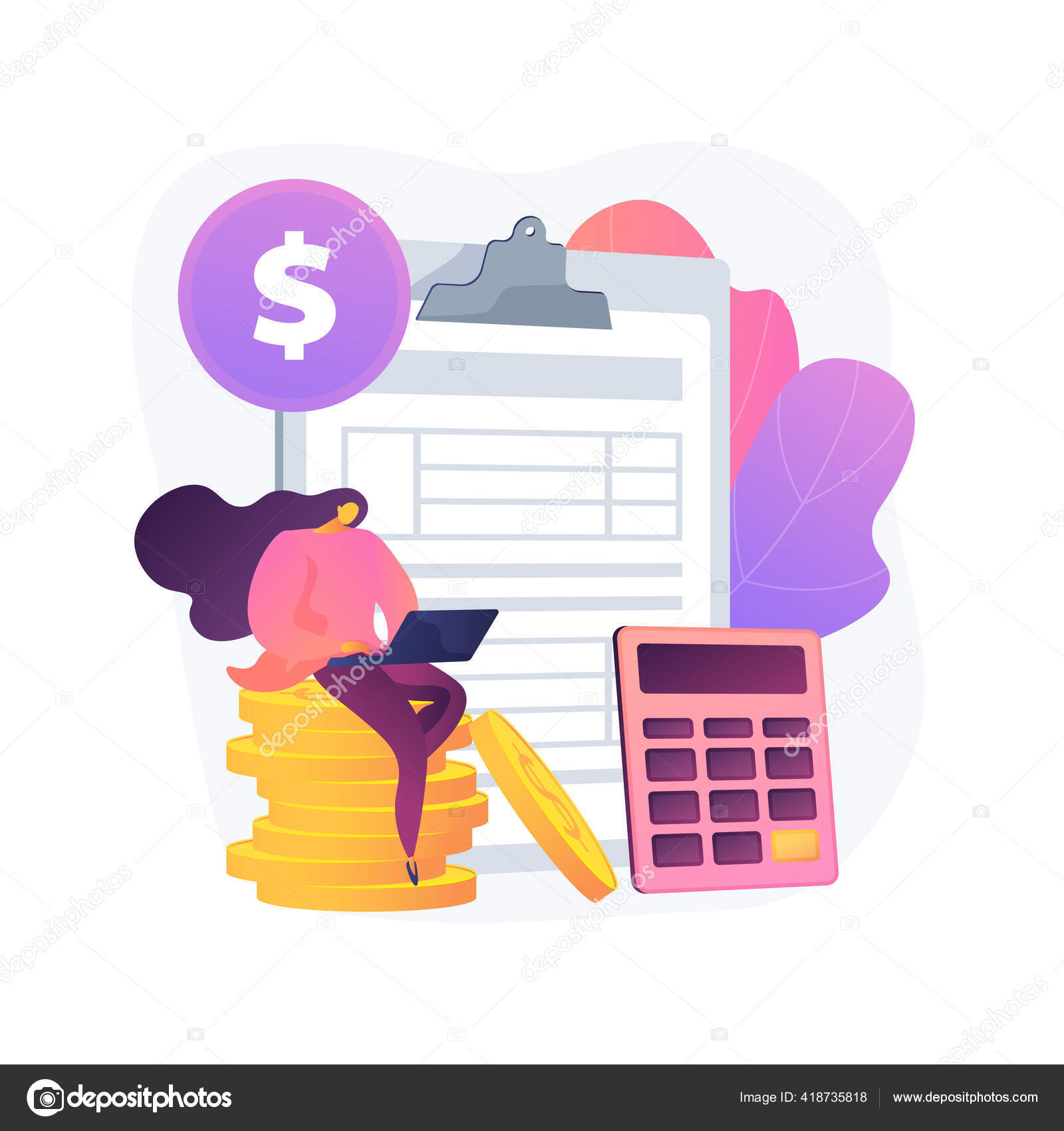 净收入计算抽象概念矢量说明. 图库矢量图©VisualGeneration 418735818