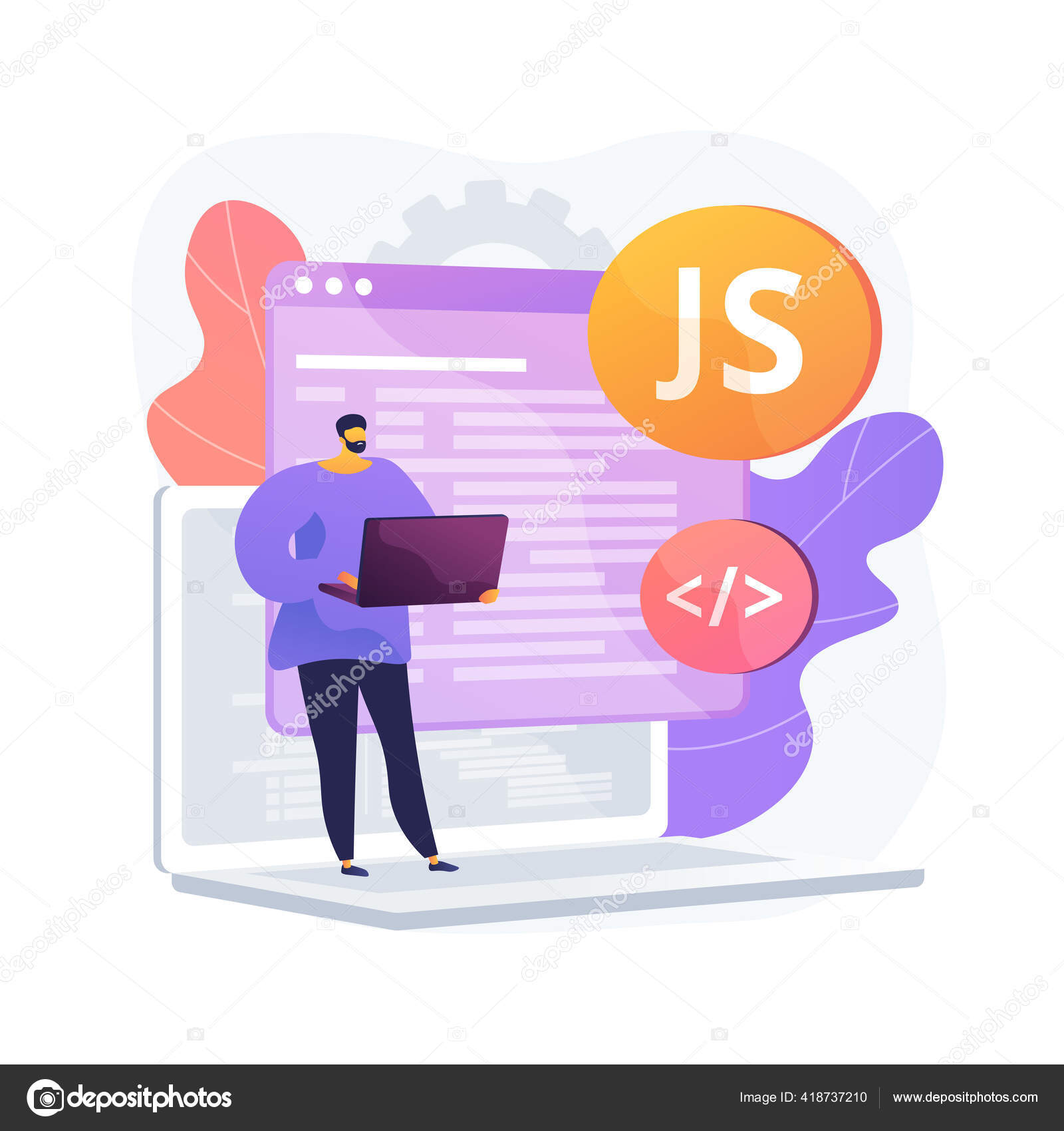 JavaScript abstract concept vector illustration. Stock Vector by ...