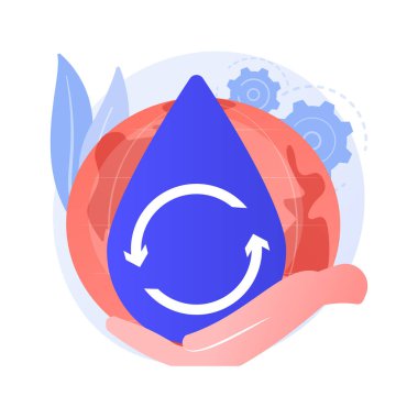 Su tüketimi soyut konsept vektör çizimi.