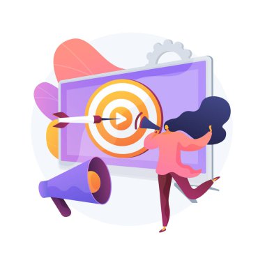 Adreslenebilir TV reklamları soyut konsept vektör illüstrasyonu.