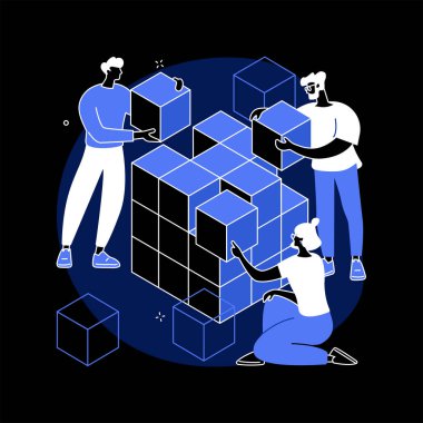 Büyük veri depolama konsept vektör çizimi.