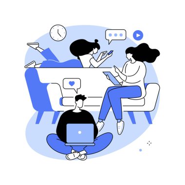 İnternet bağımlılığı soyut konsept vektör çizimi.