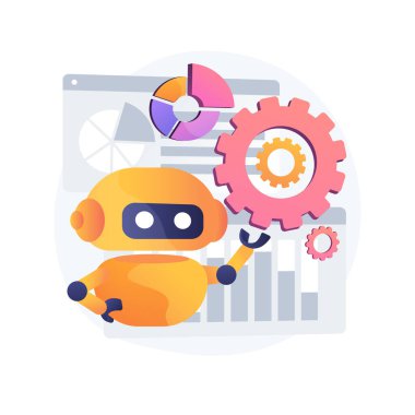 Robotik süreç otomasyonu soyut konsept vektör çizimi.