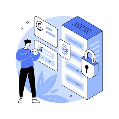 Veri koruması soyut konsept vektör çizimi.