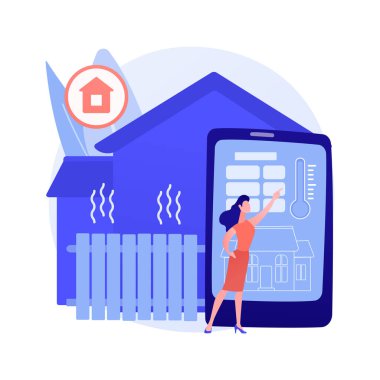 Ev ısıtma teknolojileri soyut konsept vektör çizimi.