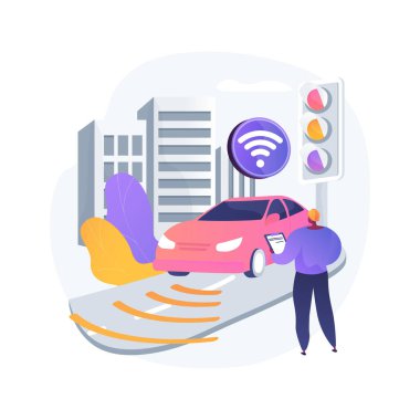 Akıllı yollar, soyut konsept vektör çizimi.