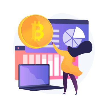 Kripto para birimi piyasa soyut konsept vektör çizimi.