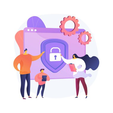 Ebeveyn denetimi yazılımı soyut konsept vektör çizimi.