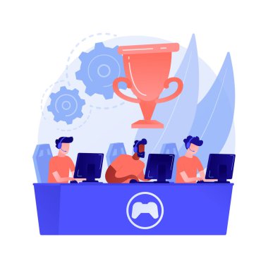 Siber spor takımı soyut konsept vektör çizimi.