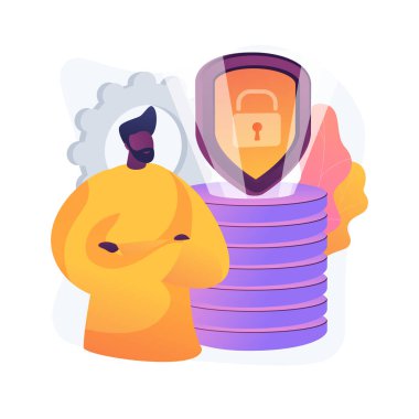 Siber güvenlik veri koruması soyut konsept vektör çizimi.