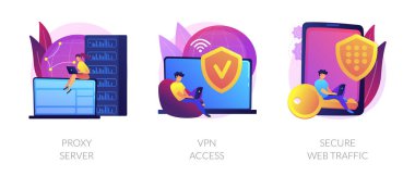Güvenli internet erişim vektör konsepti metaforları.