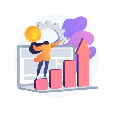 Finansal yönetim sistemi soyut konsept vektör çizimi.