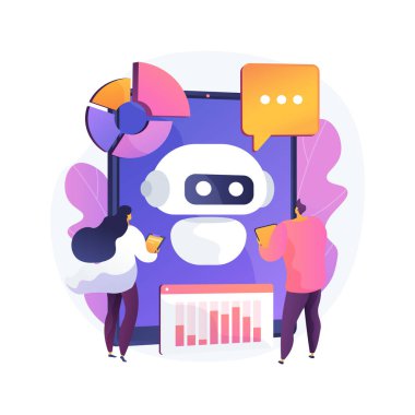 Chatbot geliştirme platformu soyut konsept vektör çizimi.