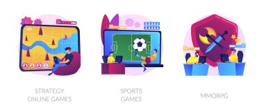 Bilgisayar oyunları vektör konsepti mecazları.