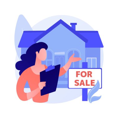 Emlakçı soyut konsept vektör çizimi.