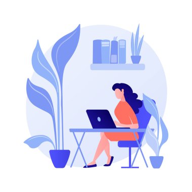 Çalışma alanı soyut konsept vektör illüstrasyonunda biyofilik tasarım.