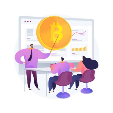 Kripto para ticareti kursları soyut konsept vektör çizimi.