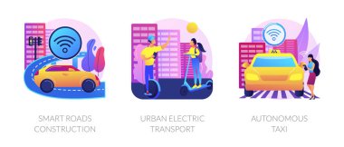 IoT şehir teknolojisi vektör metaforları.