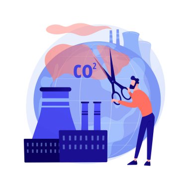 CO2 emisyon vektör konsepti metaforu